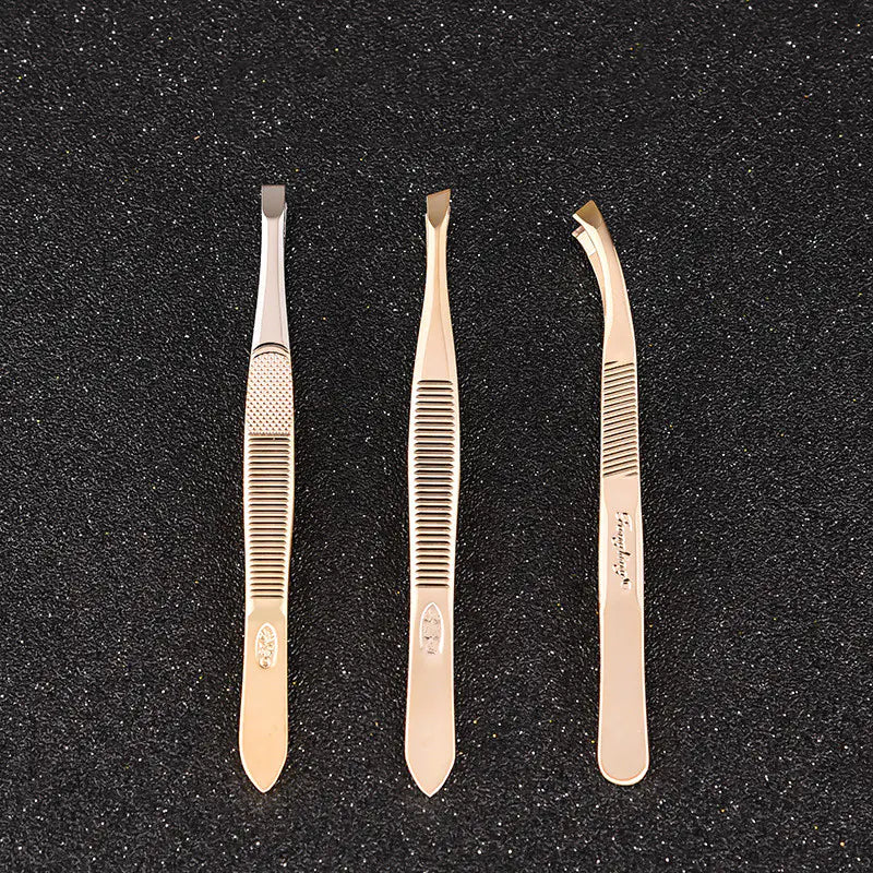 Golden Precision Tweezers — Elite Brow Sculpting Tool