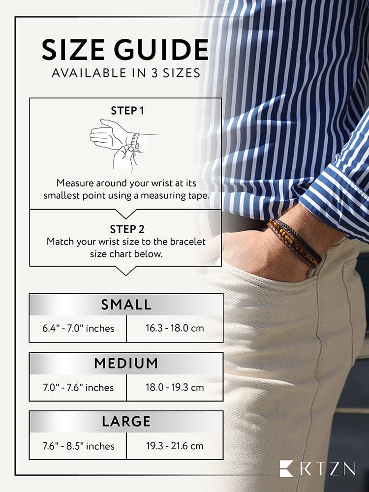 The Rhodes | Leather & Tiger Eye Bracelet