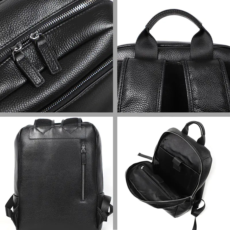 Genuine Leather Black Color Backpack