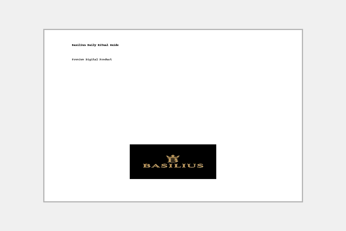 Basilius Daily Ritual Guide (Digital Edition)