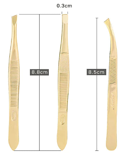 Golden Precision Tweezers — Elite Brow Sculpting Tool