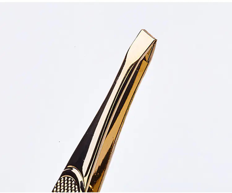Golden Precision Tweezers — Elite Brow Sculpting Tool