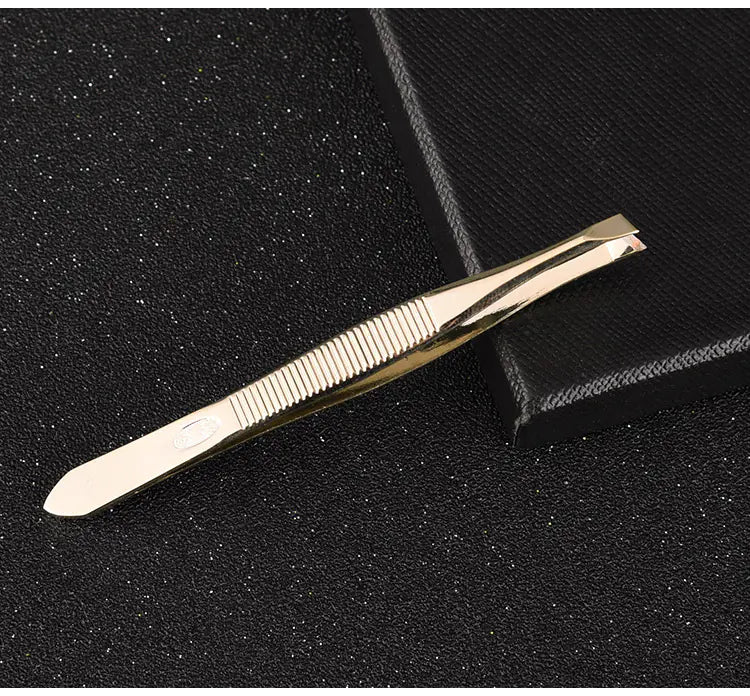 Golden Precision Tweezers — Elite Brow Sculpting Tool